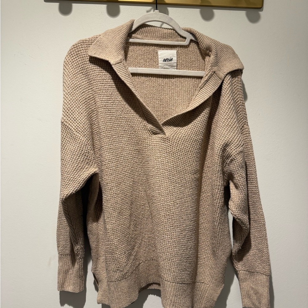Aerie Women's Beige Oversized Sweater